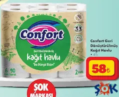 CONFORT GERİ DÖNÜŞTÜRÜLMÜŞ 6'LI KAĞIT HAVLU fiyat ve kampanya bilgisi